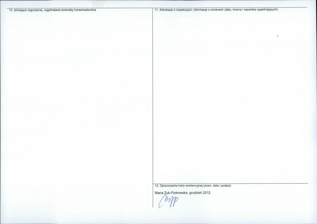 Karta obiektu niewpisanego do rejestru, skan nr 2