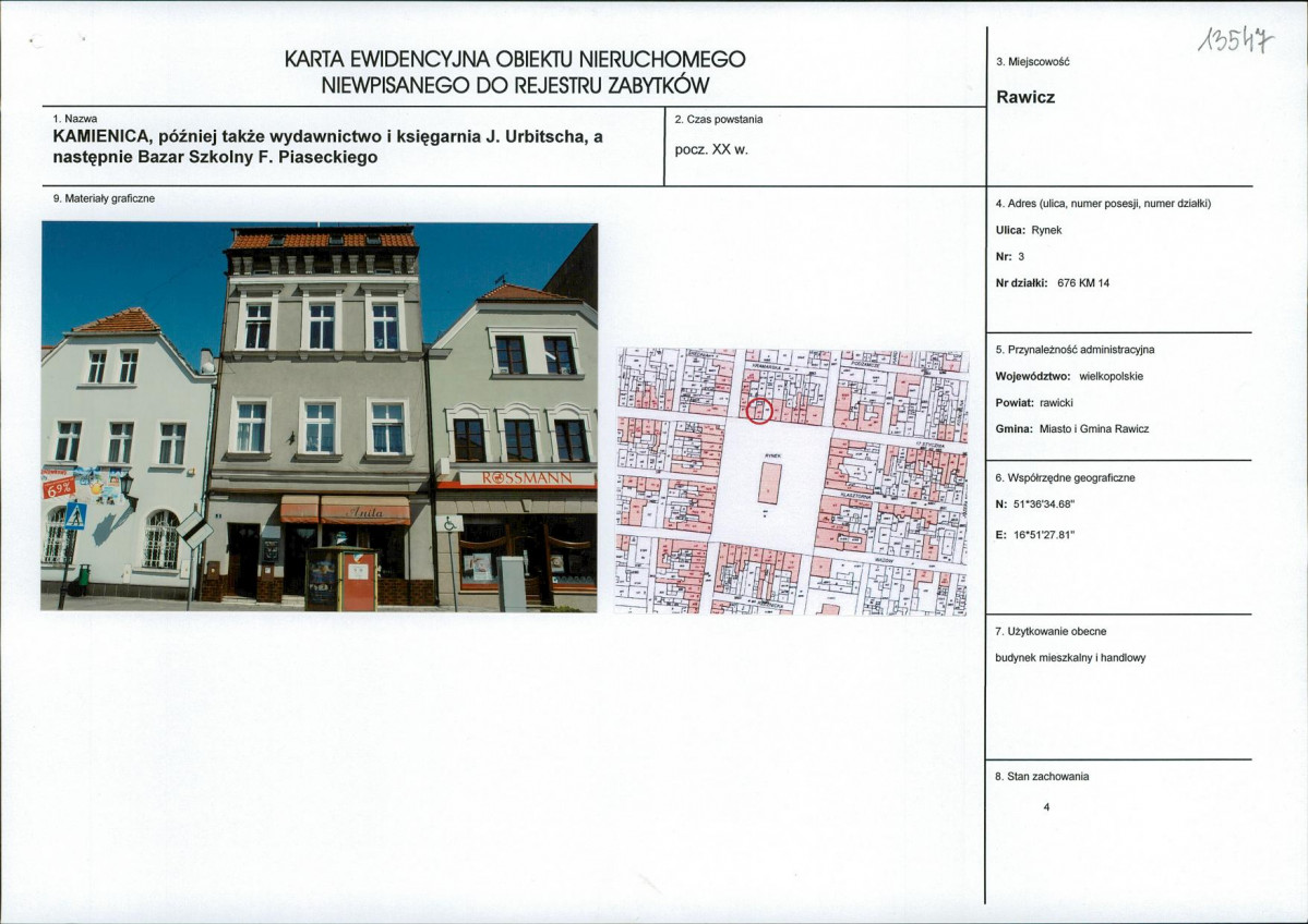 Karta obiektu niewpisanego do rejestru, skan nr 1