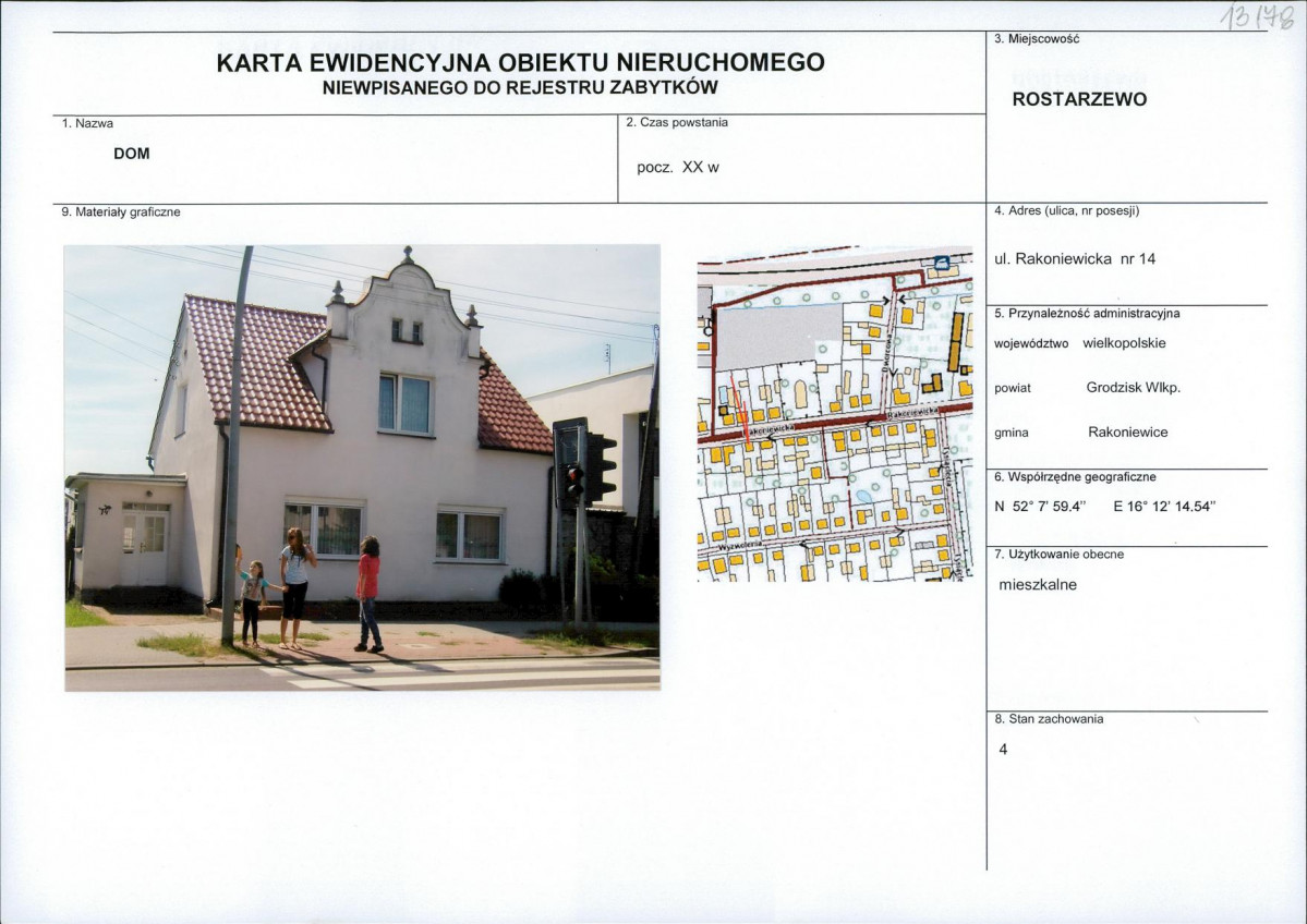 Karta obiektu niewpisanego do rejestru, skan nr 1