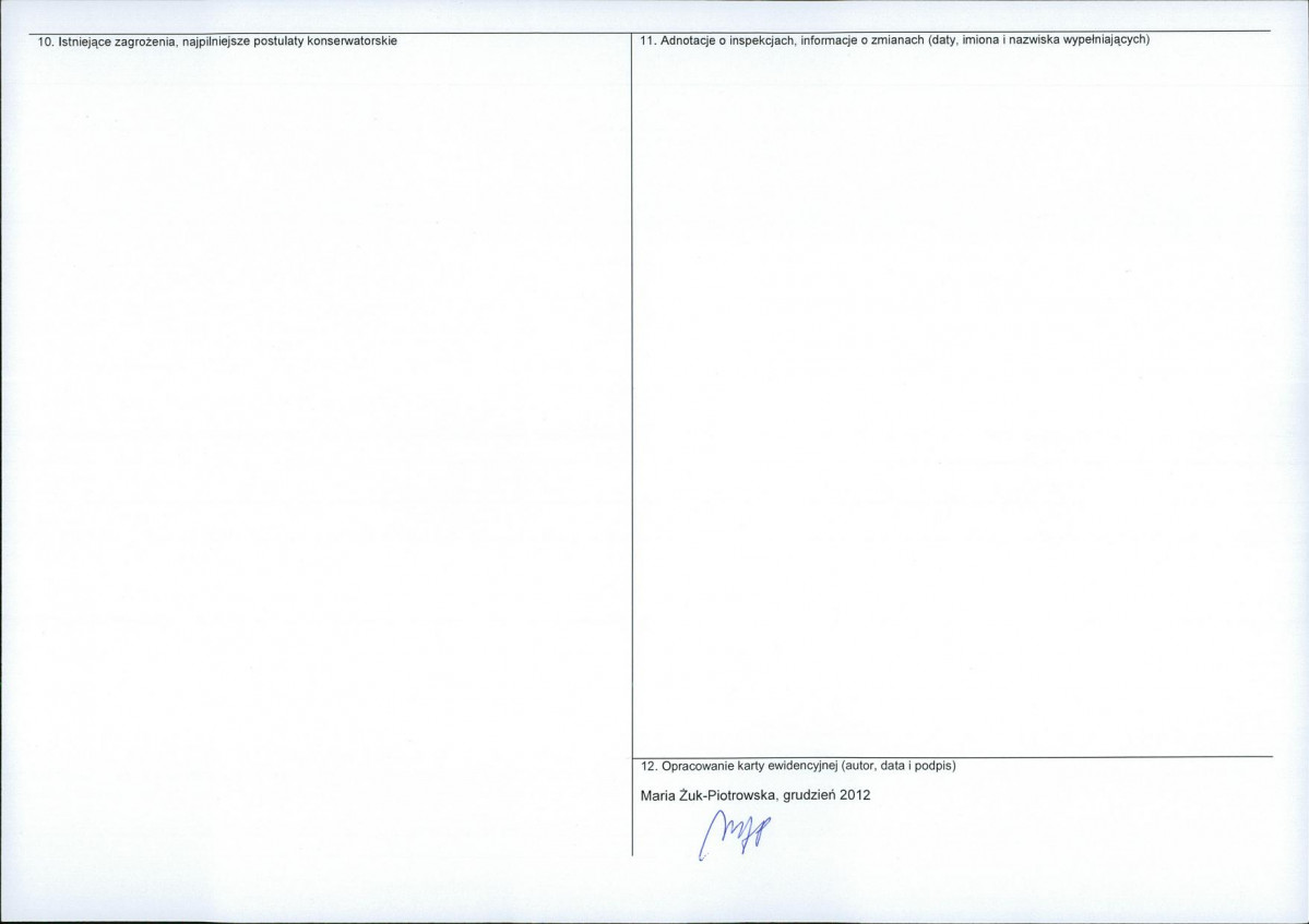 Karta obiektu niewpisanego do rejestru, skan nr 2
