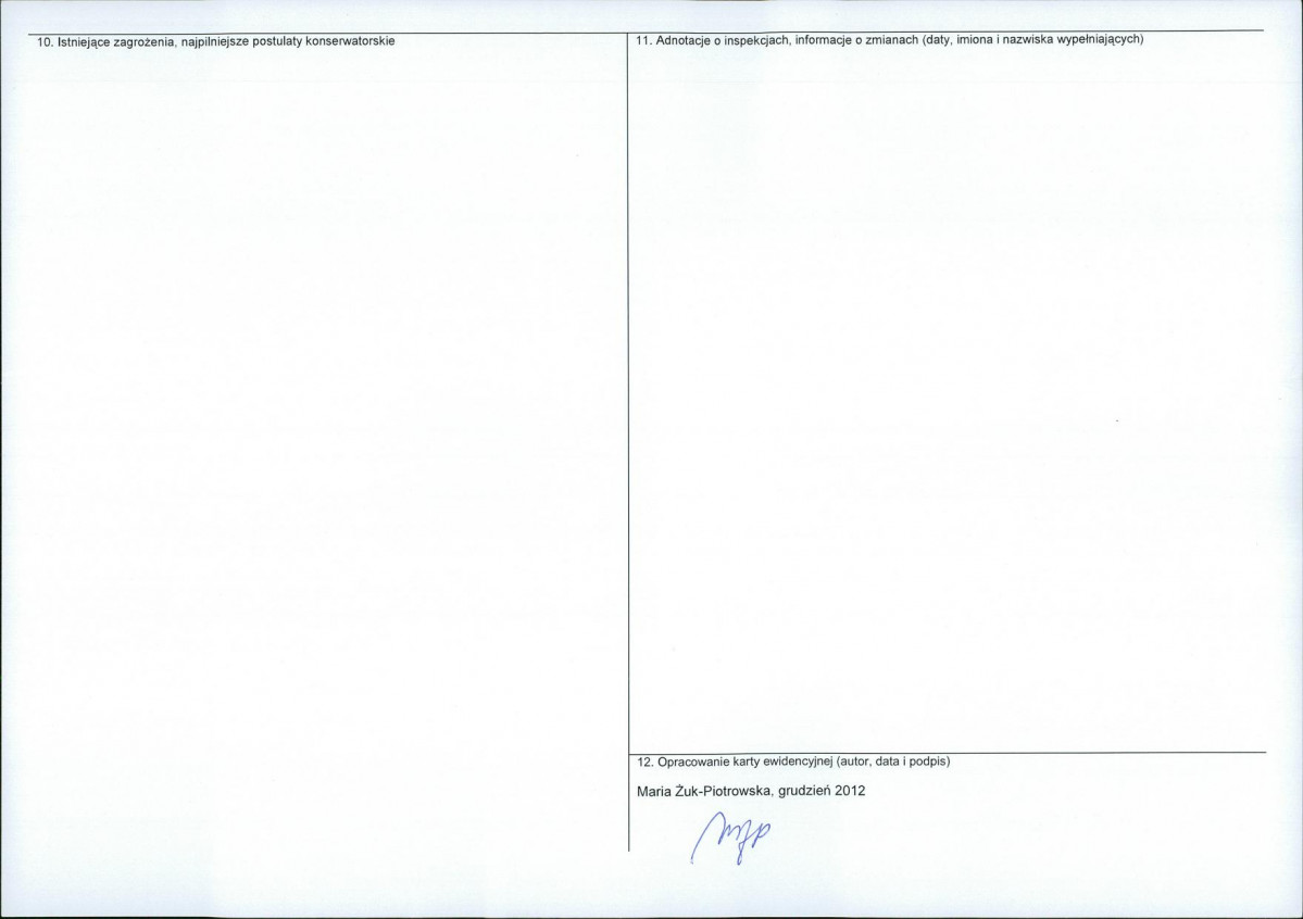 Karta obiektu niewpisanego do rejestru, skan nr 2