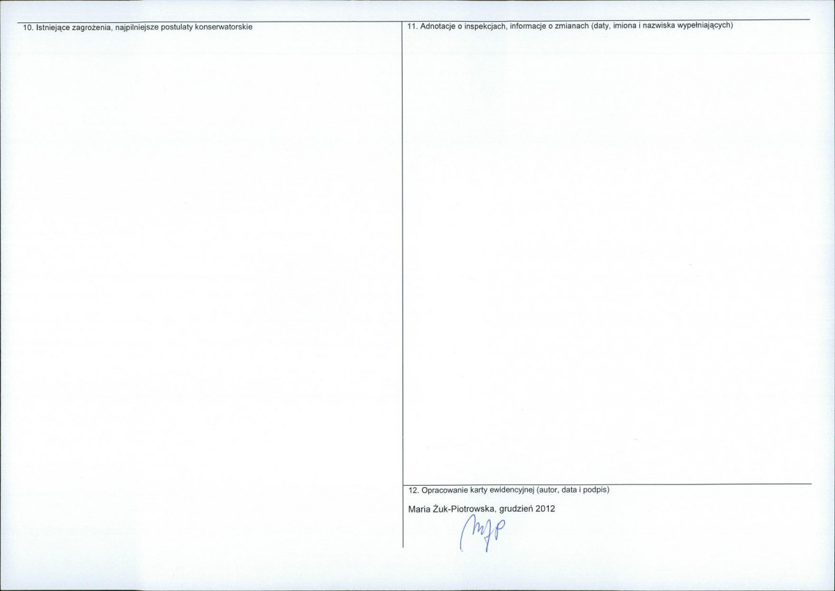 Karta obiektu niewpisanego do rejestru, skan nr 2