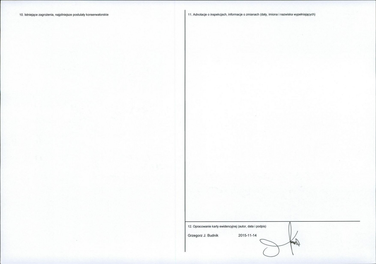Karta obiektu niewpisanego do rejestru, skan nr 2