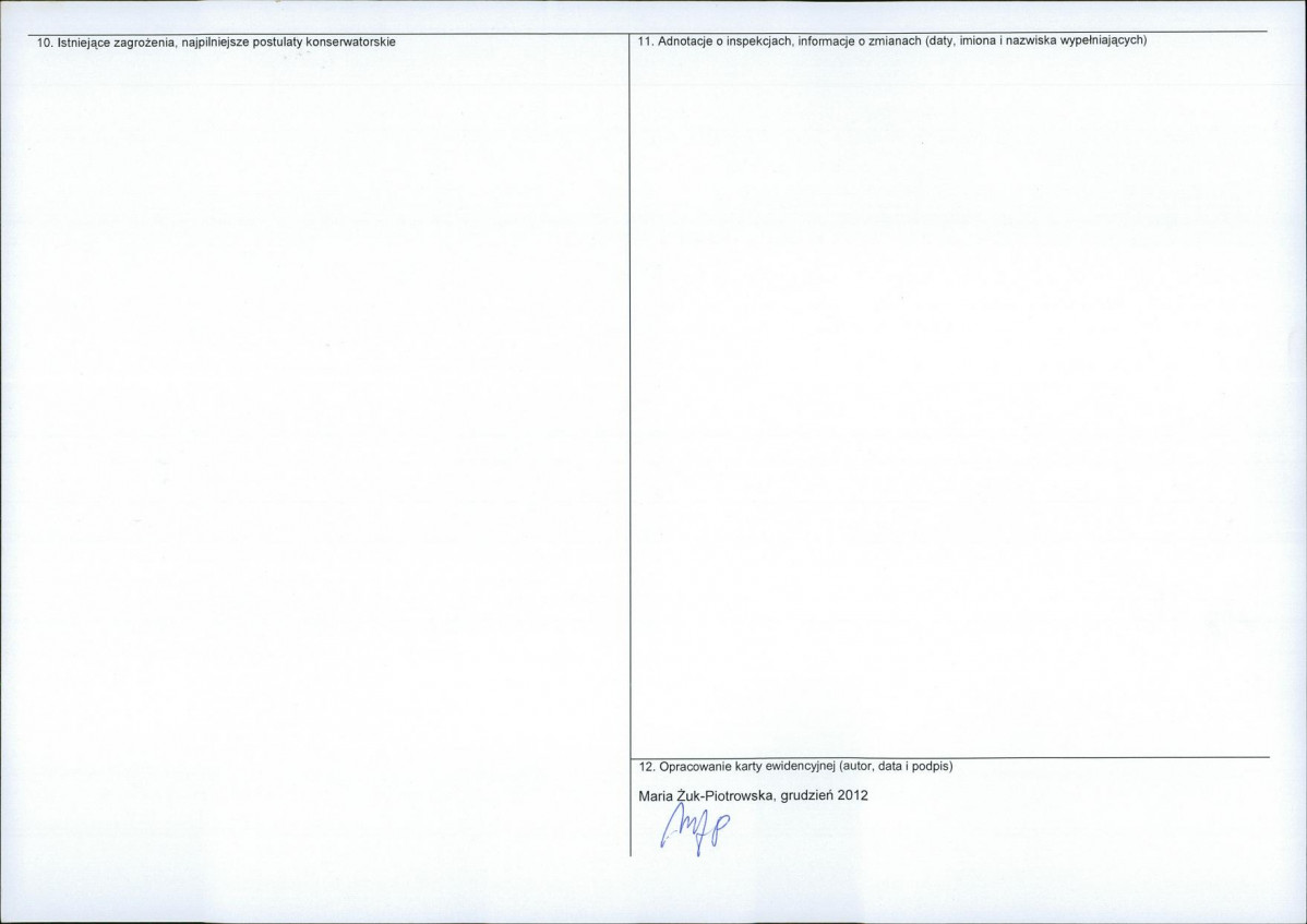 KEZN - Karta obiektu niewpisanego do rejestru, skan nr 2