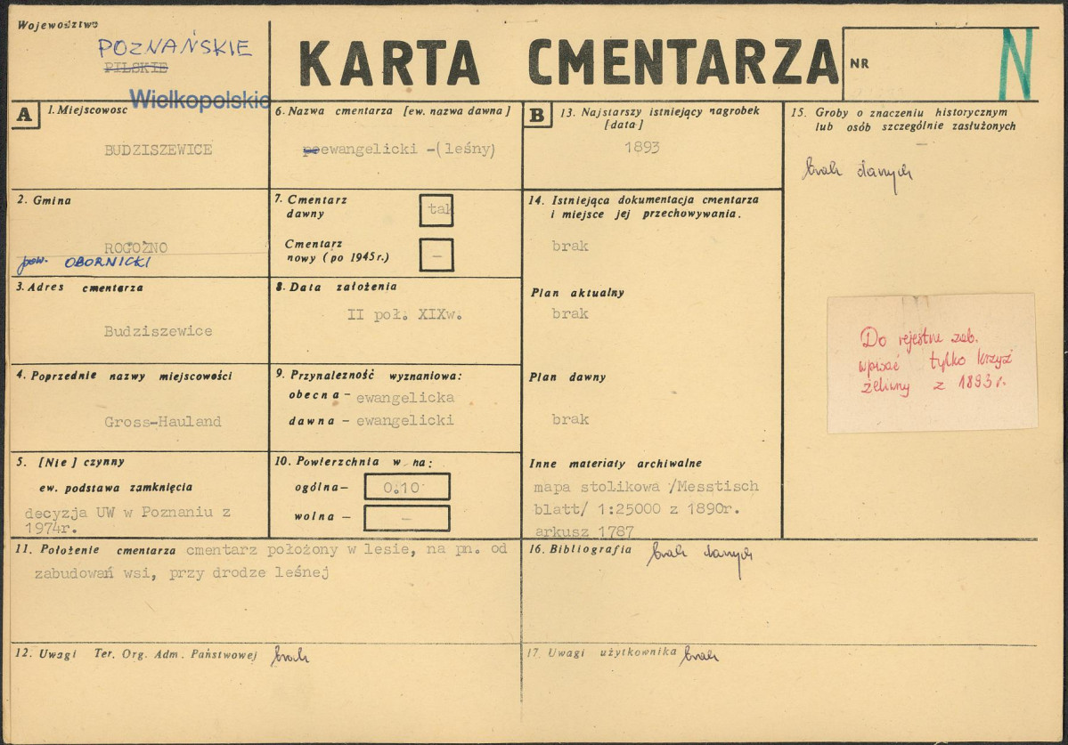 KC - Karta cmentarza, skan nr 1