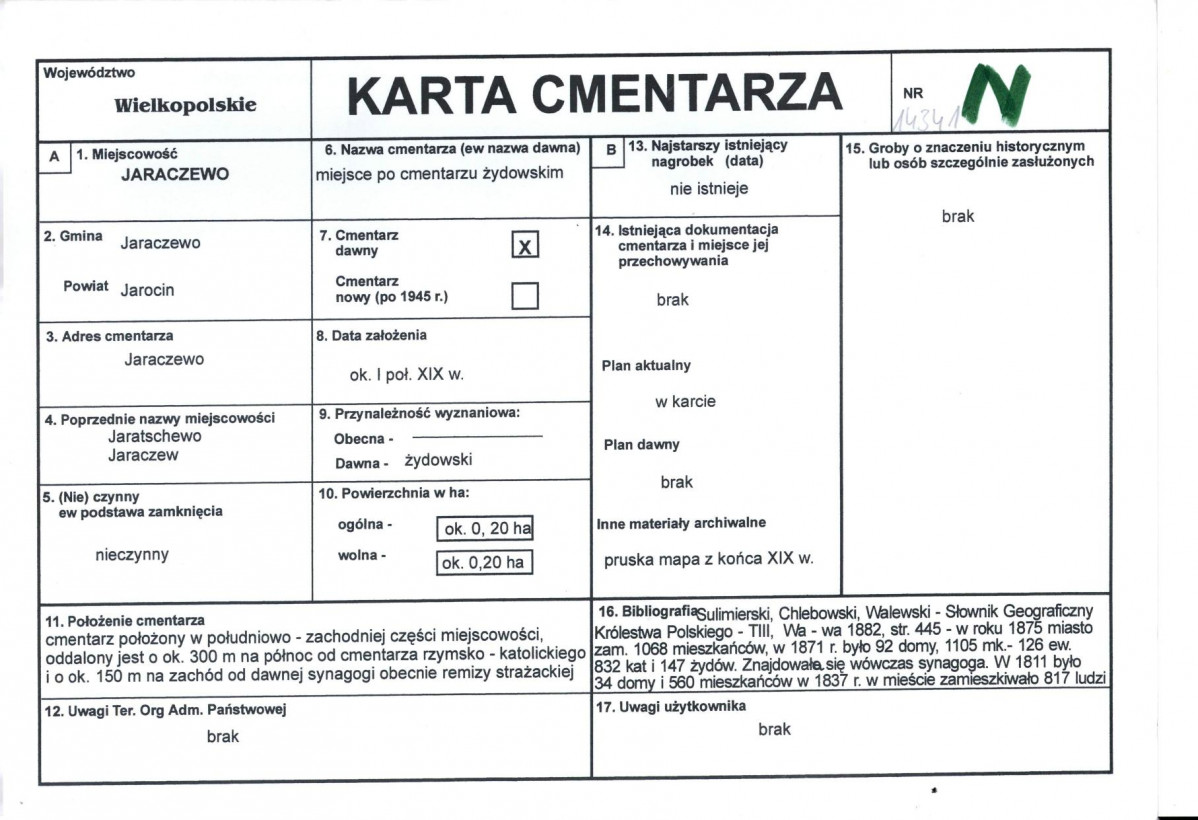 Karta cmentarza, skan nr 1