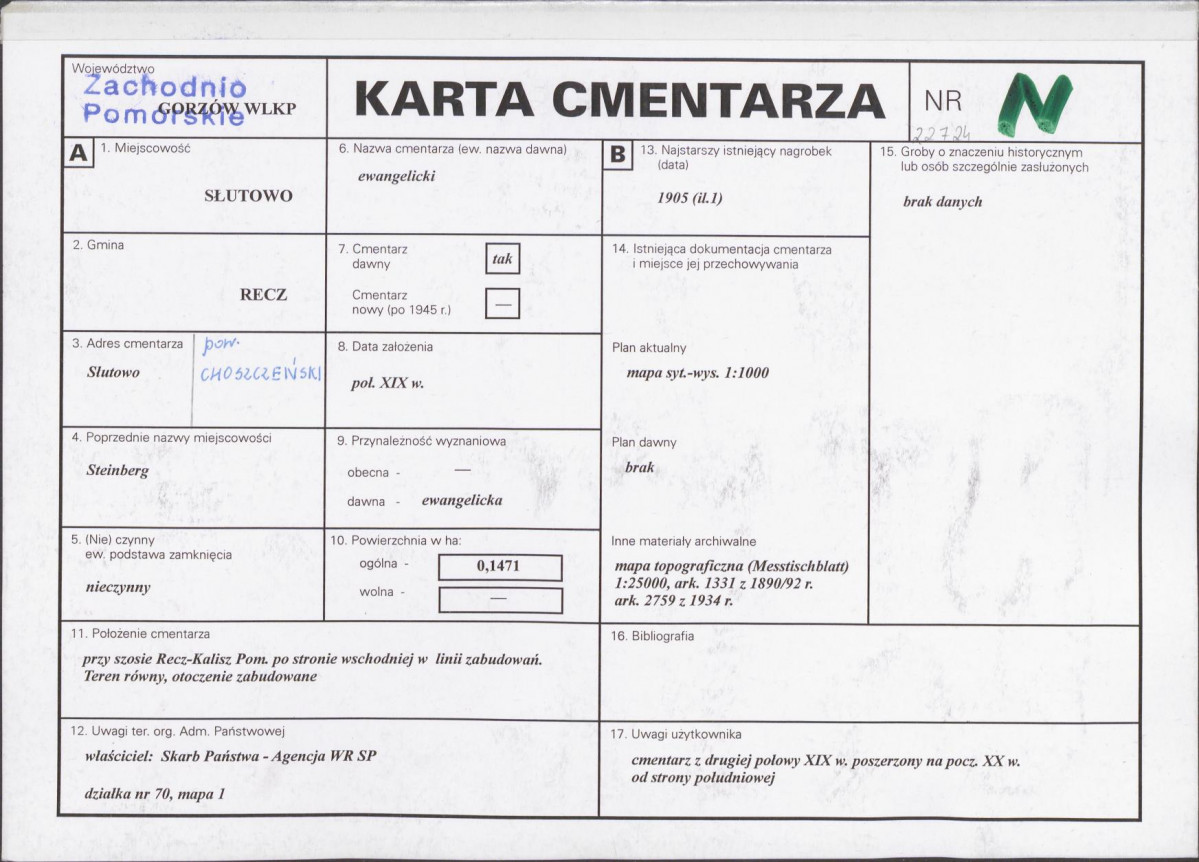 Karta cmentarza, skan nr 1