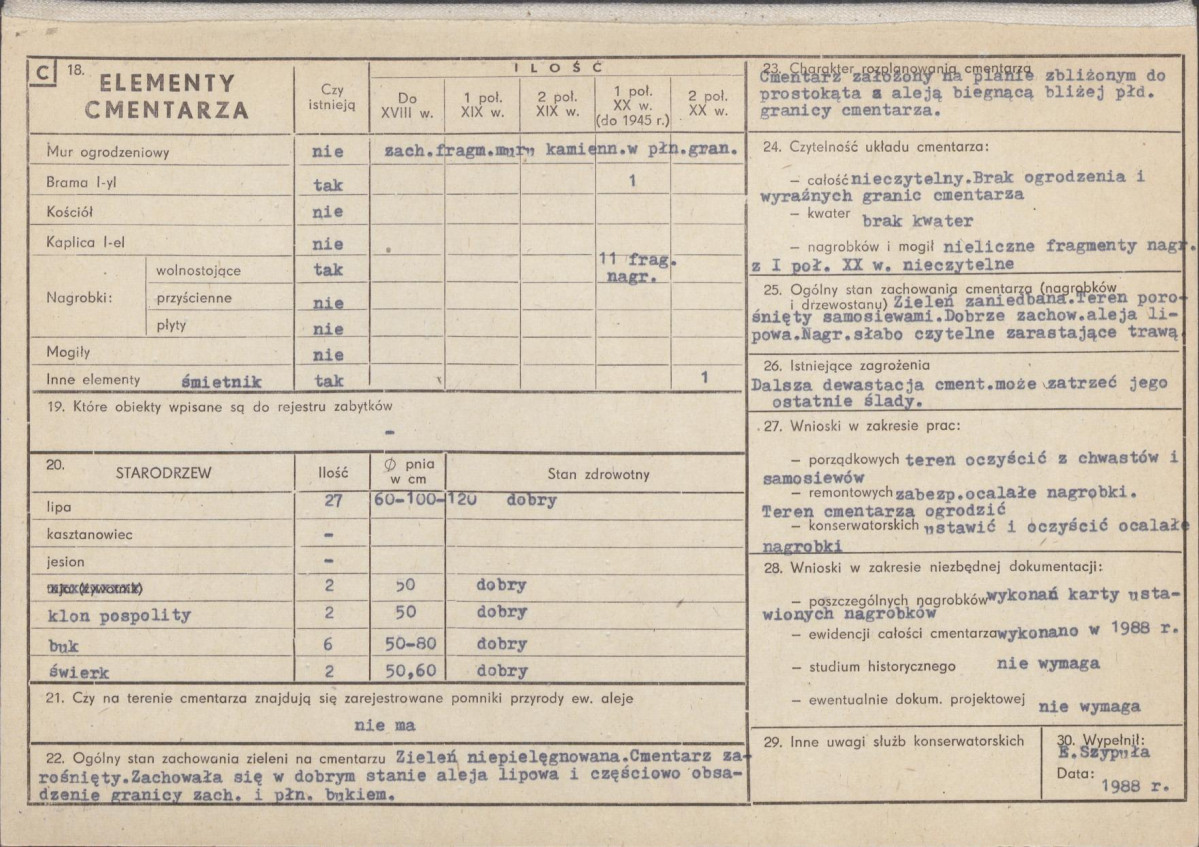 Karta cmentarza, skan nr 2