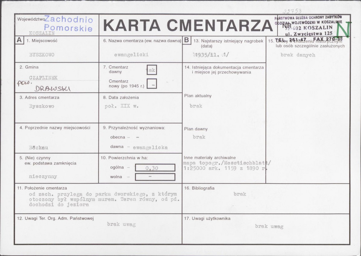 Karta cmentarza, skan nr 1