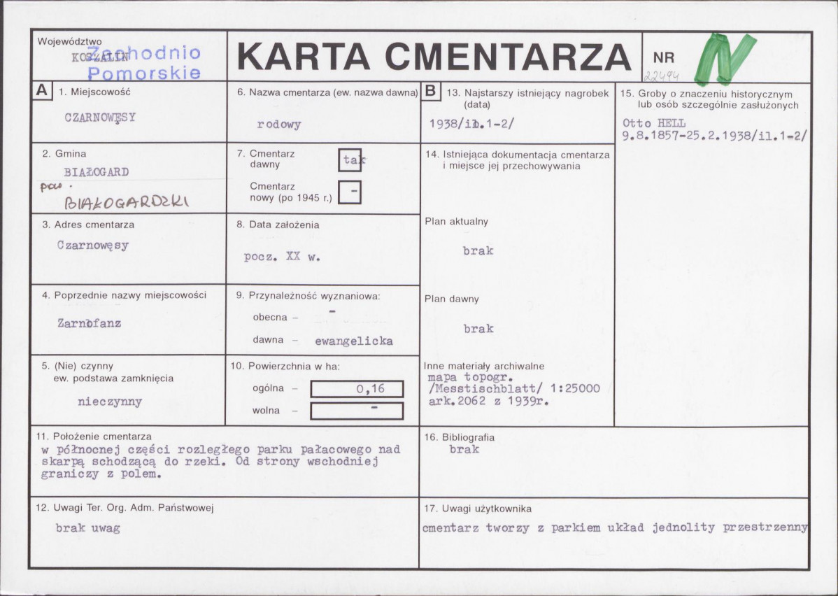 Karta cmentarza, skan nr 1