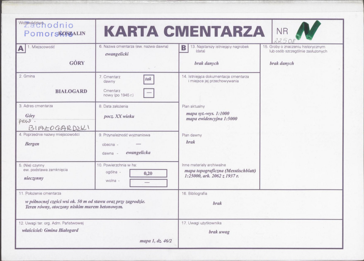 Karta cmentarza, skan nr 1