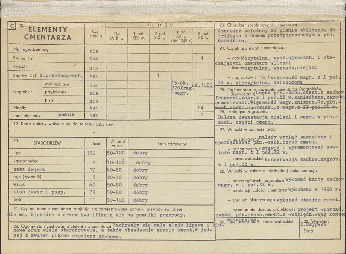 Karta cmentarza, skan nr 2