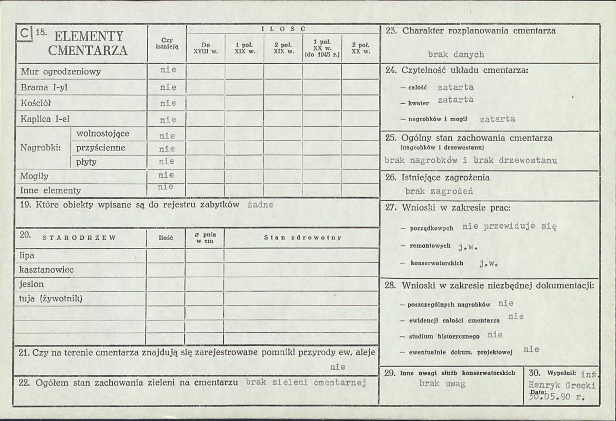 Karta cmentarza, skan nr 2