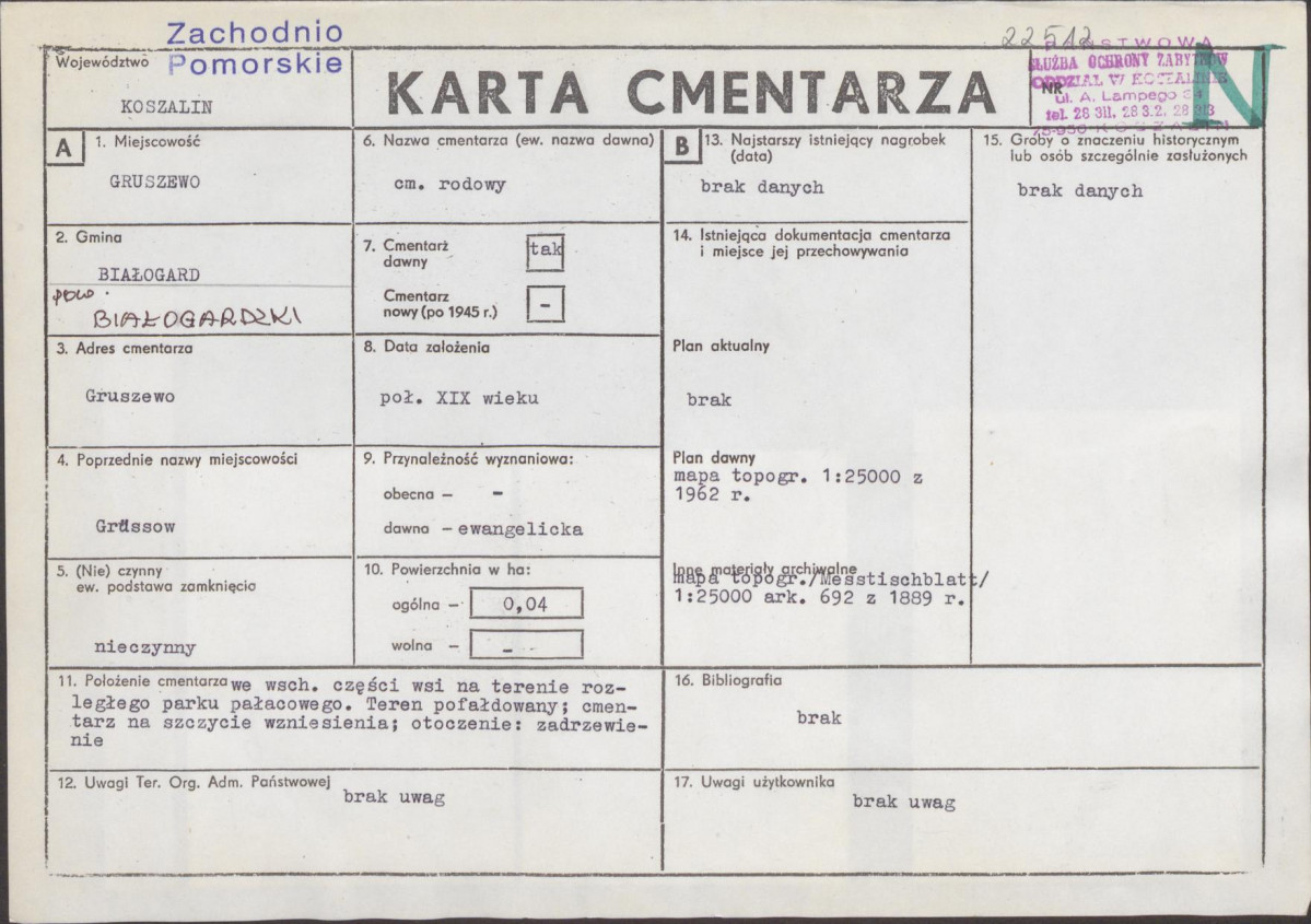 Karta cmentarza, skan nr 1