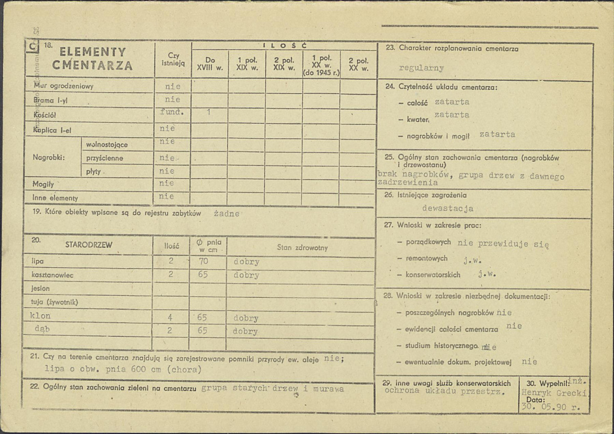 Karta cmentarza, skan nr 2