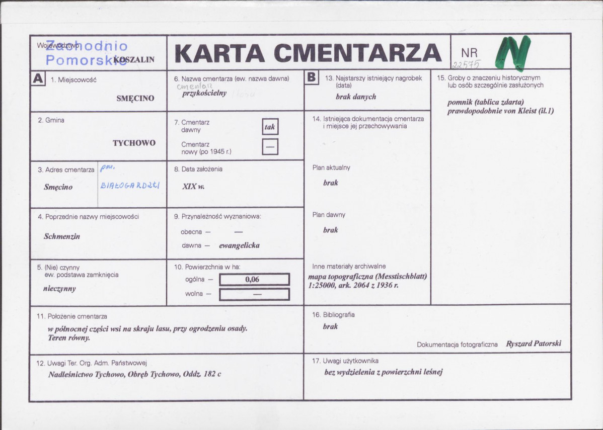 Karta cmentarza, skan nr 1