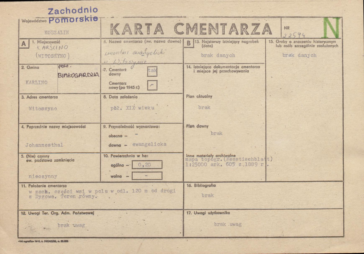 Karta cmentarza, skan nr 1