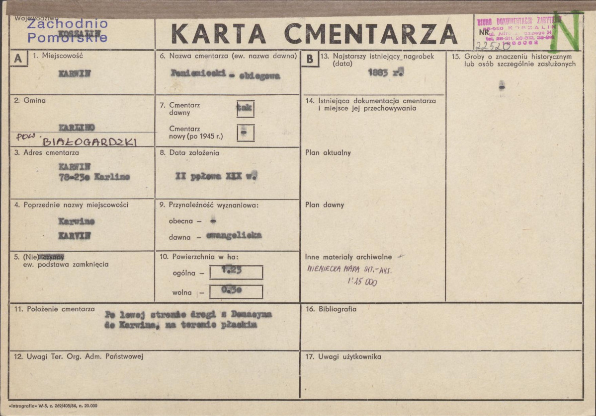 Karta cmentarza, skan nr 1
