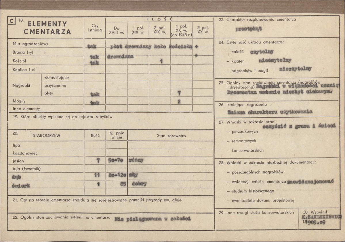 Karta cmentarza, skan nr 2