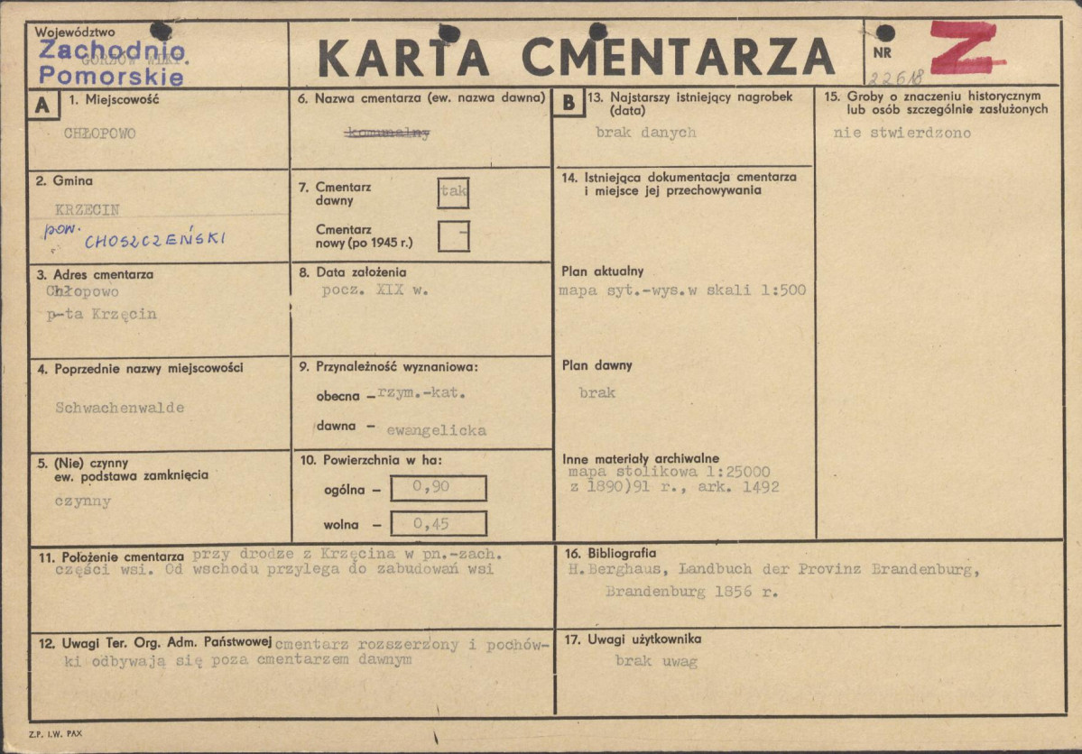 Karta cmentarza, skan nr 1