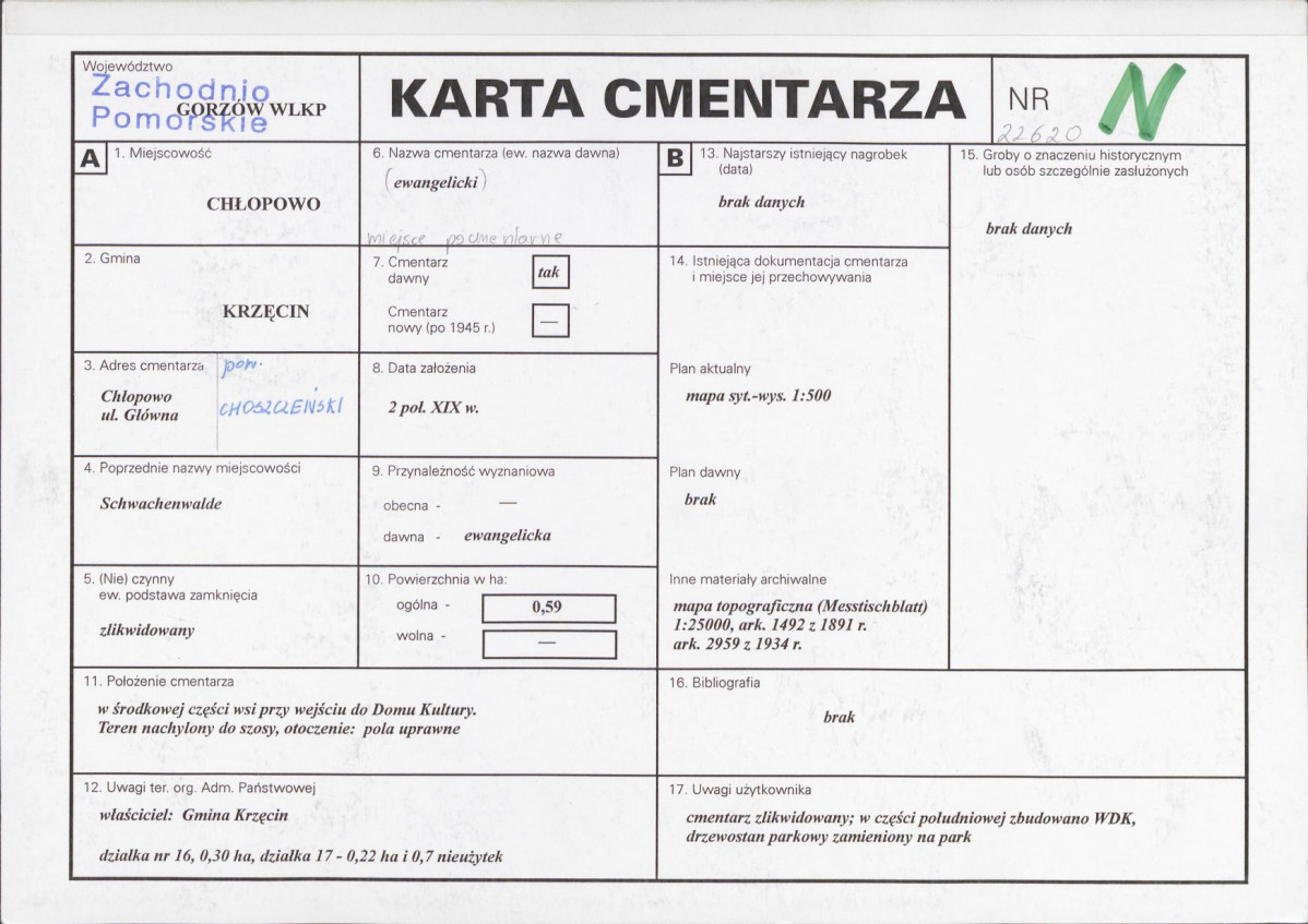Karta cmentarza, skan nr 1