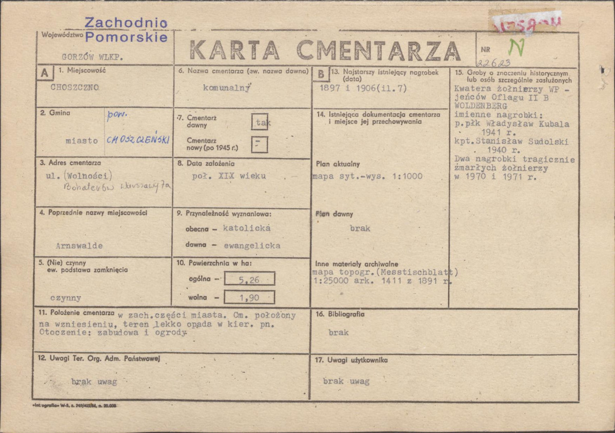 Karta cmentarza, skan nr 1