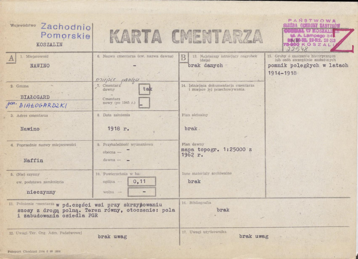 Karta cmentarza, skan nr 1