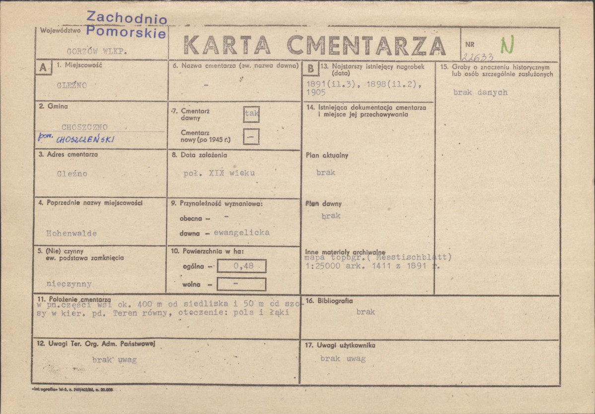 Karta cmentarza, skan nr 1