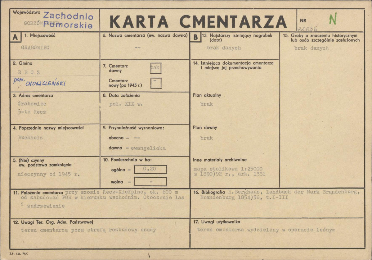 Karta cmentarza, skan nr 1