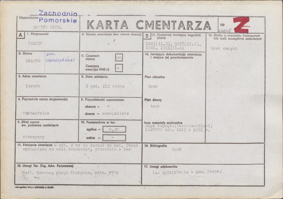 Karta cmentarza, skan nr 1