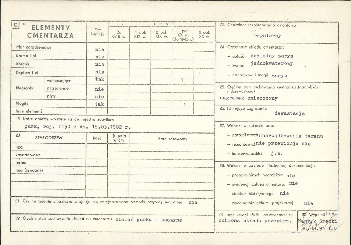 Karta cmentarza, skan nr 2
