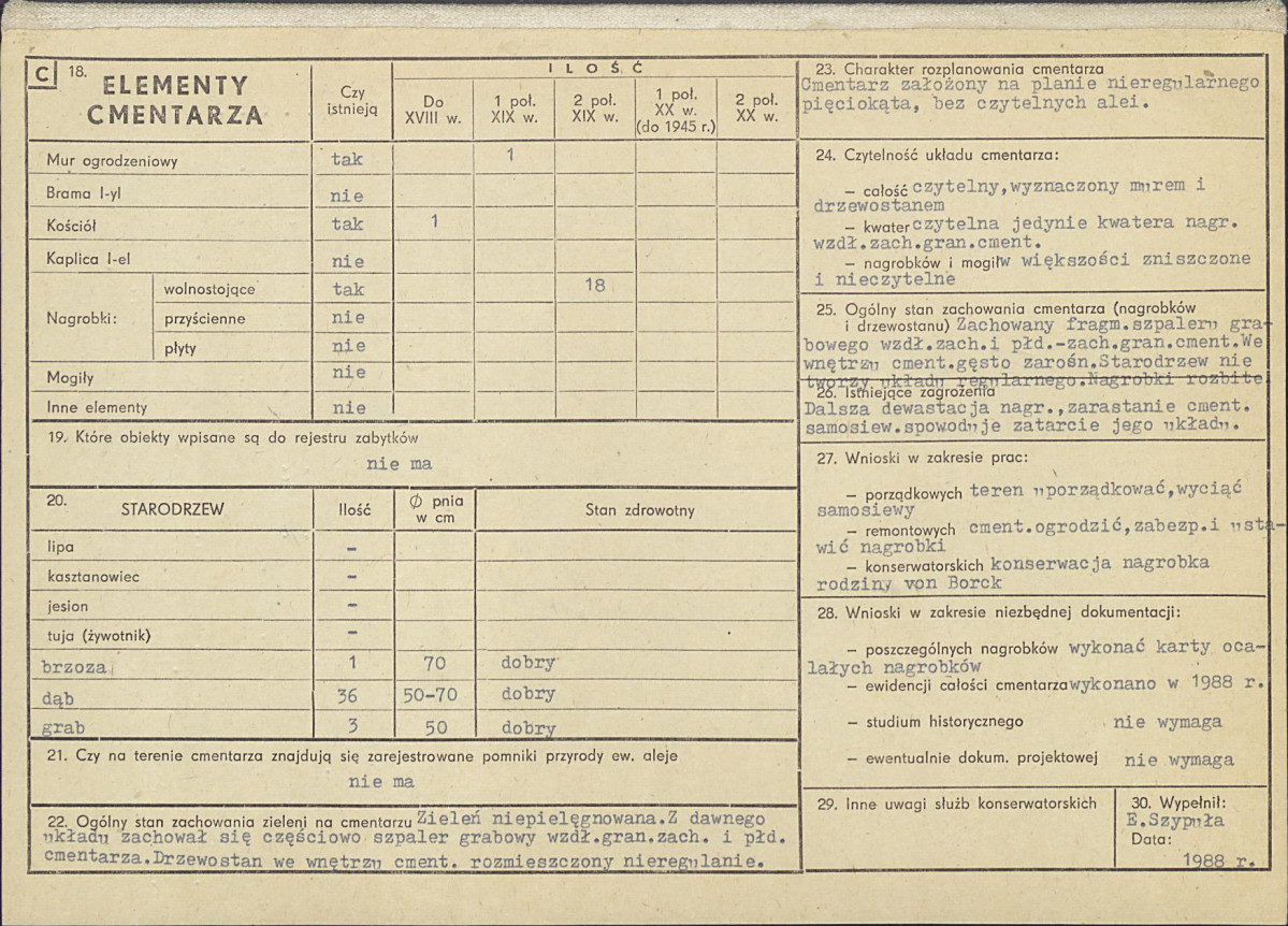 Karta cmentarza, skan nr 2