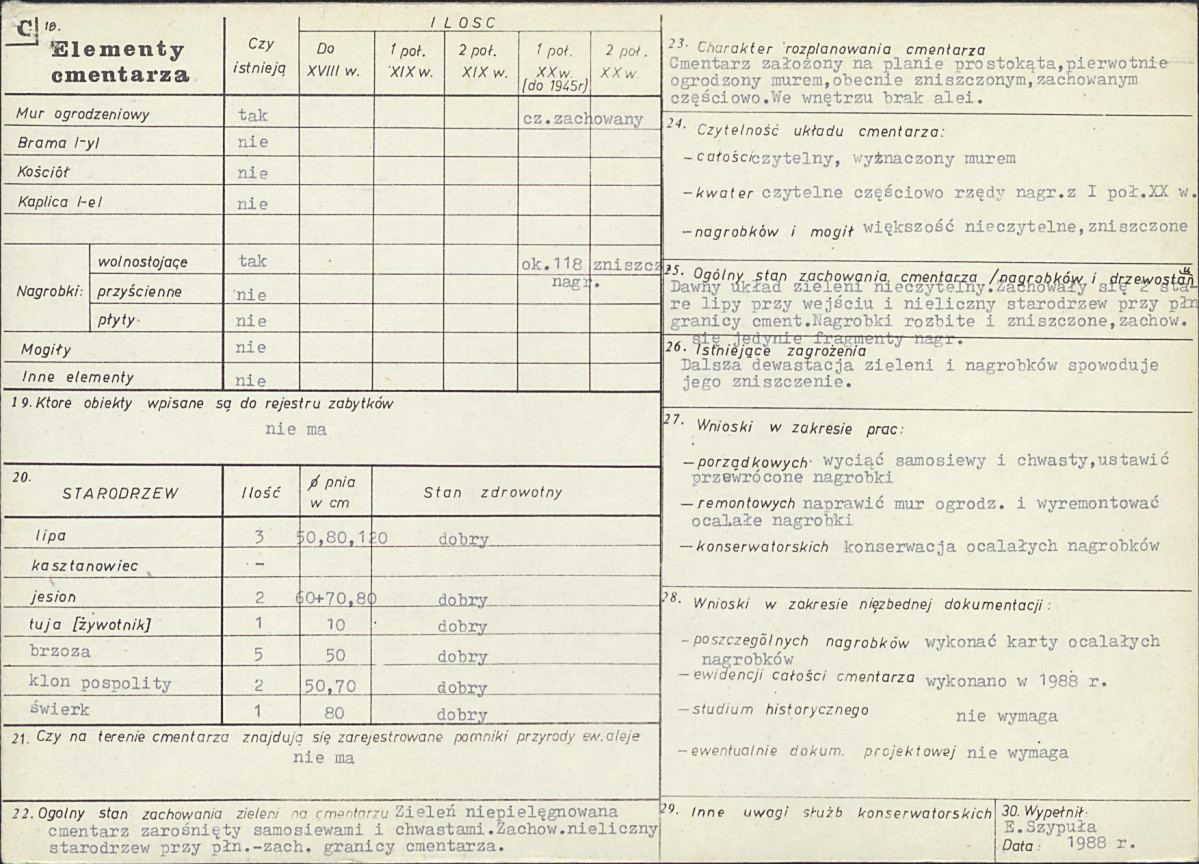 Karta cmentarza, skan nr 2