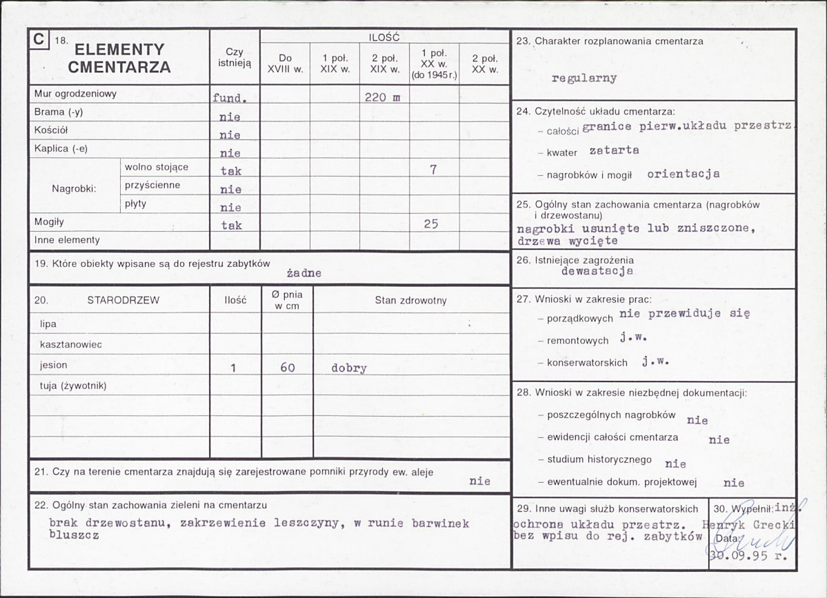Karta cmentarza, skan nr 2
