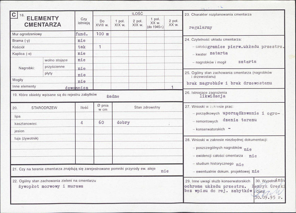 Karta cmentarza, skan nr 2