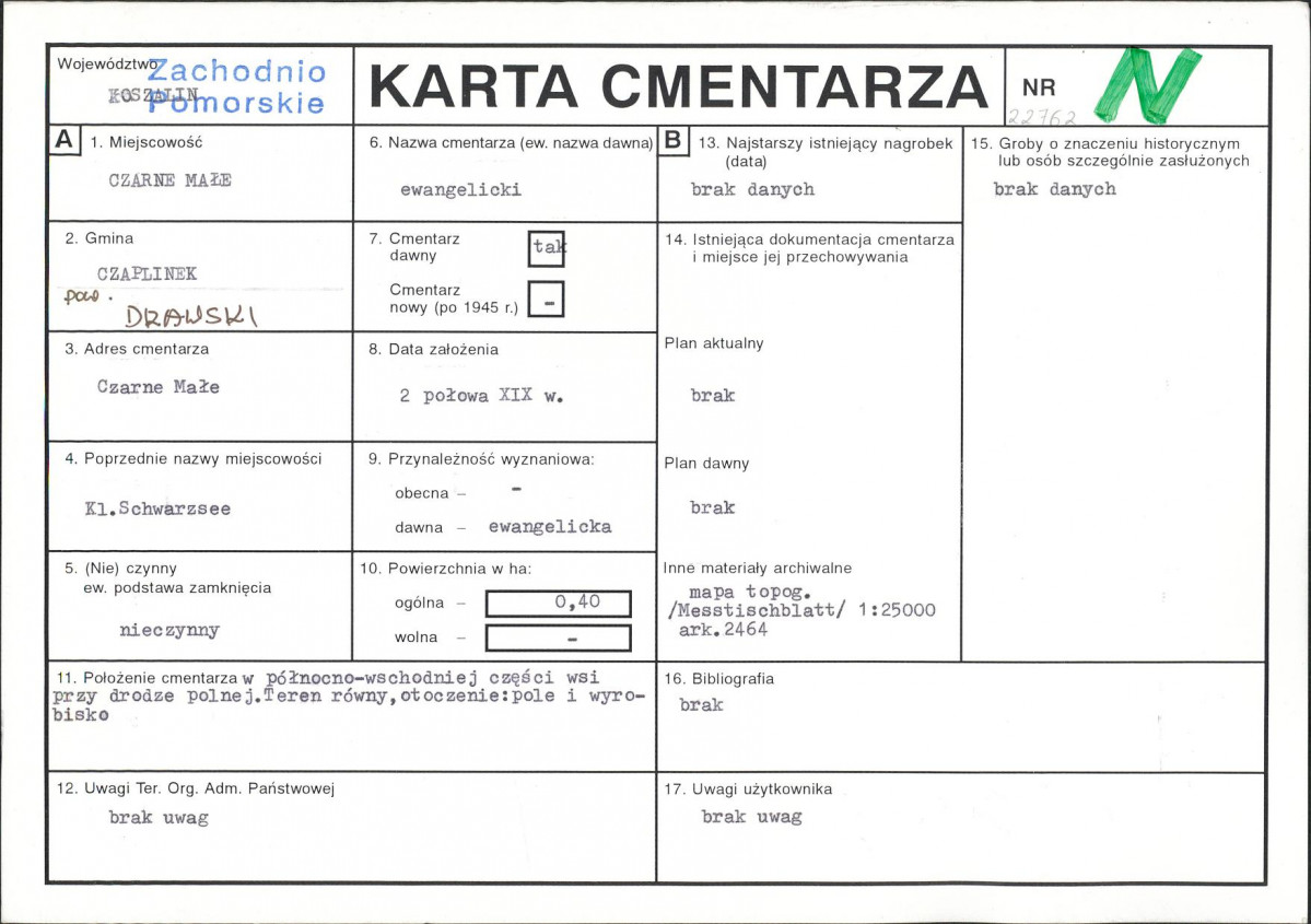 Karta cmentarza, skan nr 1