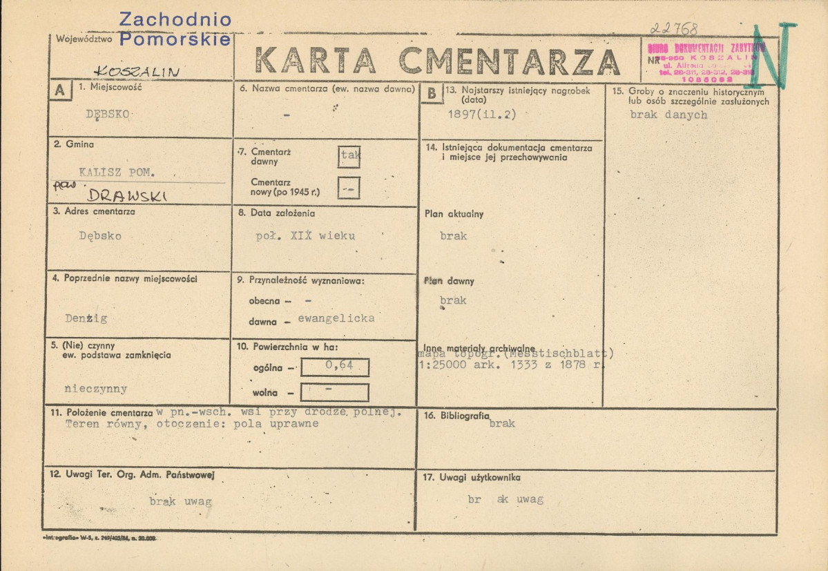 Karta cmentarza, skan nr 1