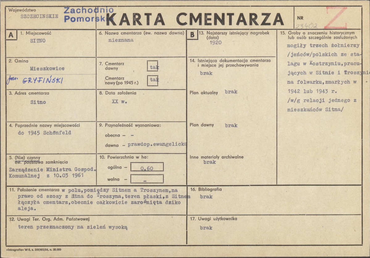 Karta cmentarza, skan nr 1