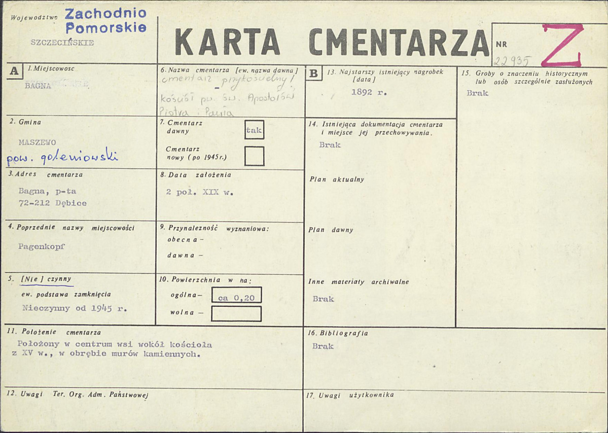 Karta cmentarza, skan nr 1