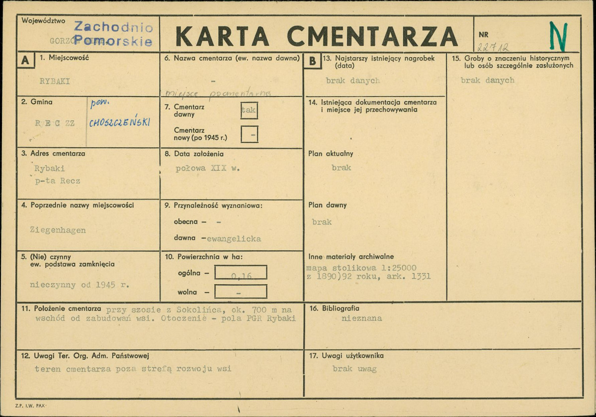 Karta cmentarza, skan nr 1