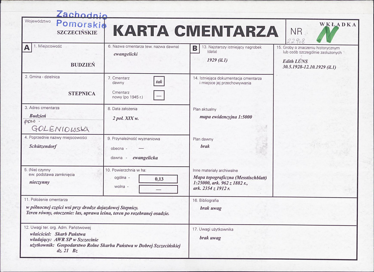 Karta cmentarza, skan nr 1