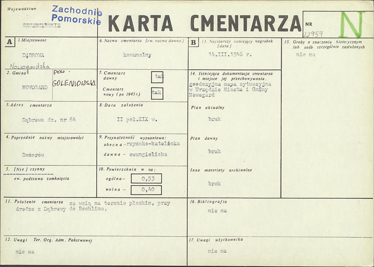 Karta cmentarza, skan nr 1