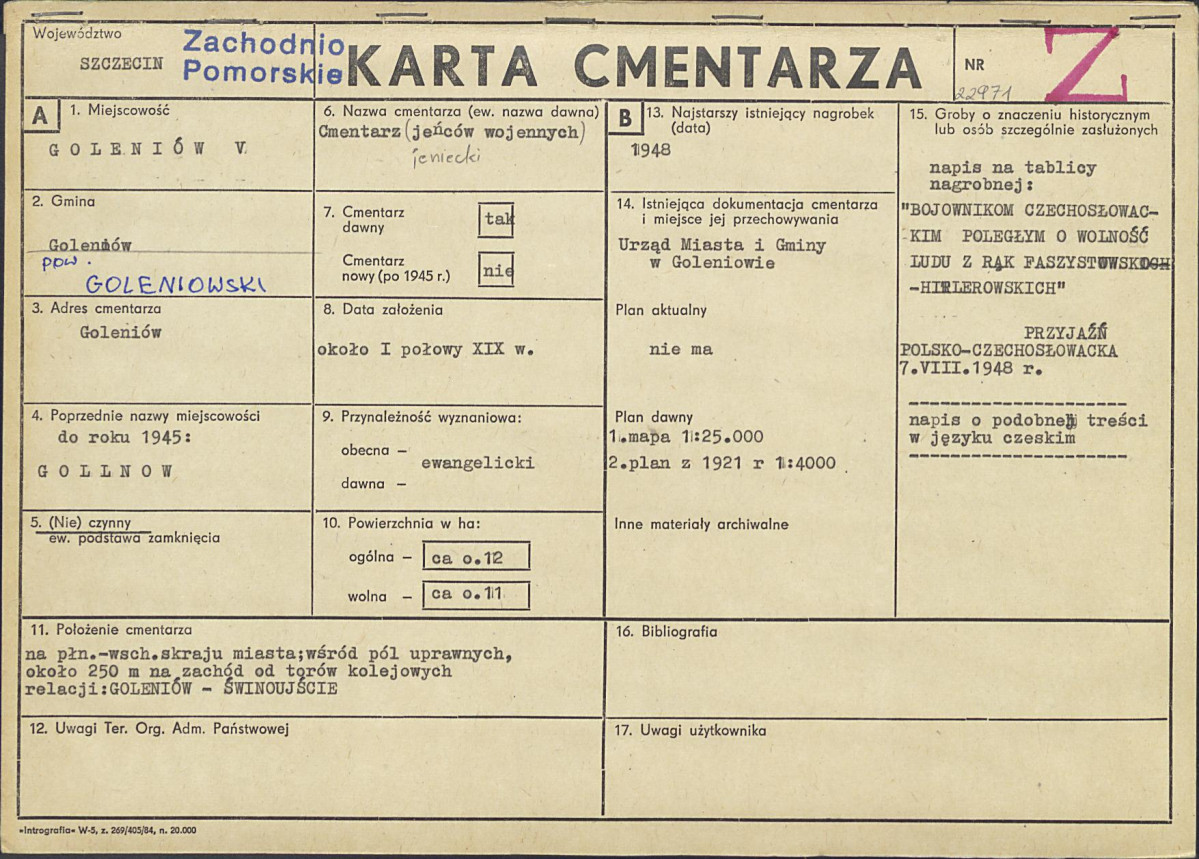 Karta cmentarza, skan nr 1