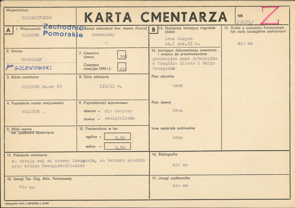 Karta cmentarza, skan nr 1