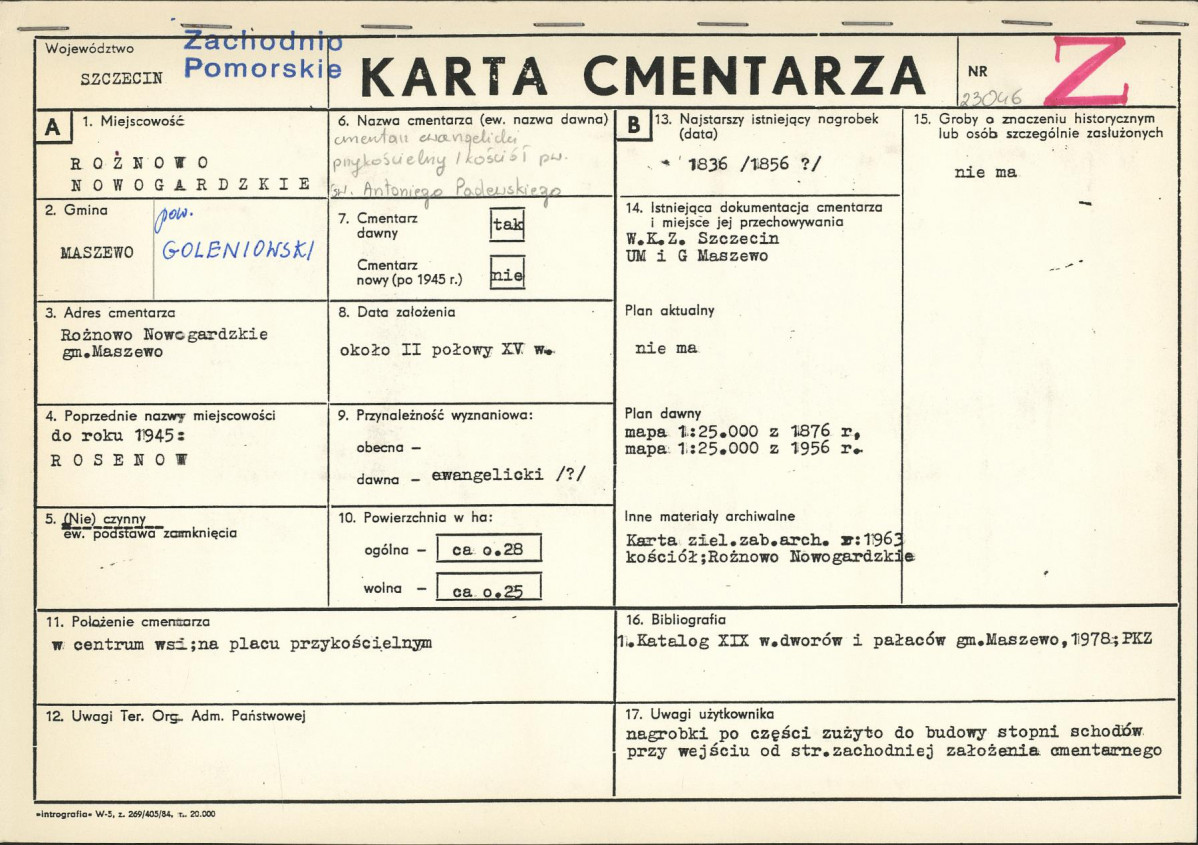Karta cmentarza, skan nr 1