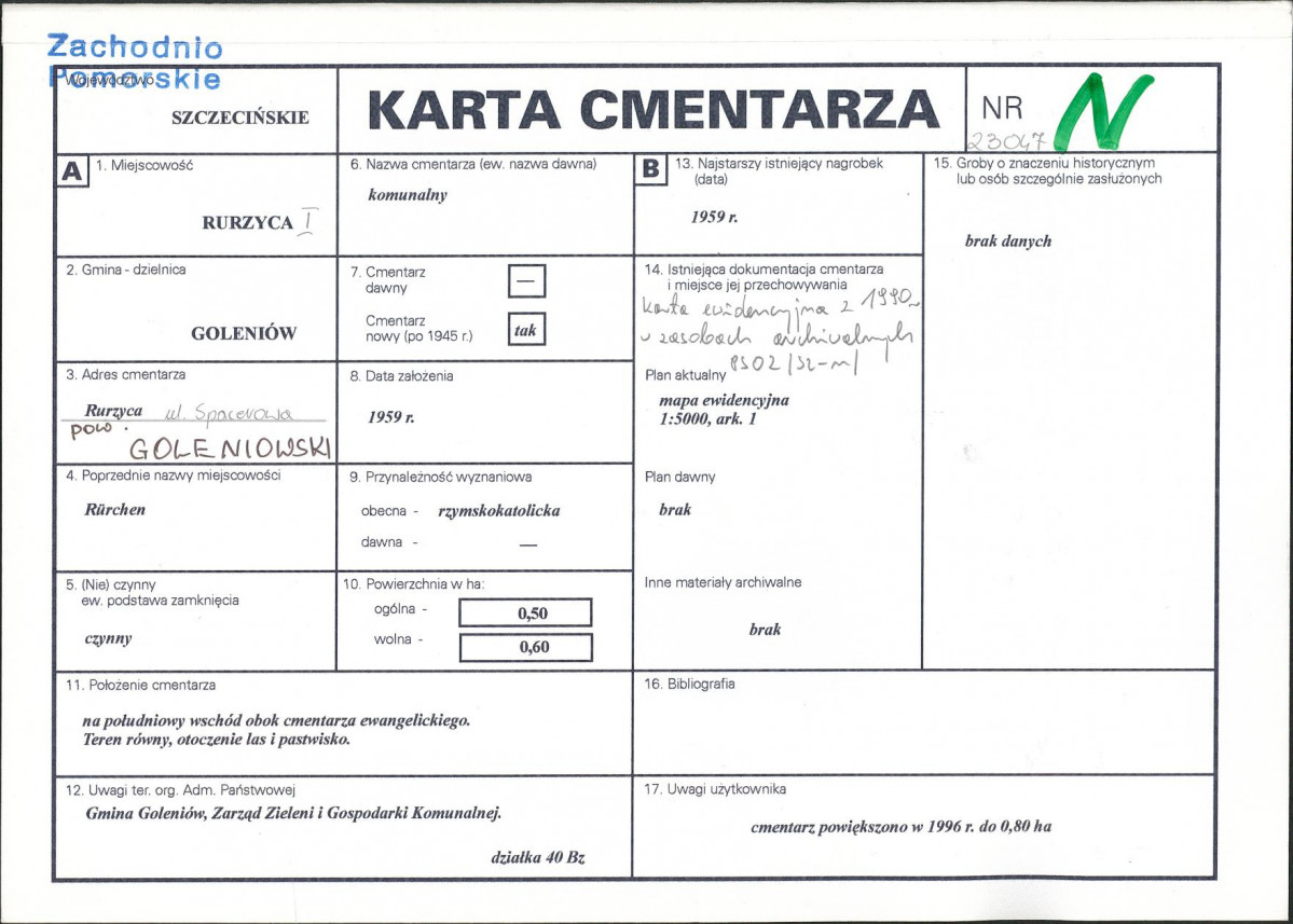 Karta cmentarza, skan nr 1