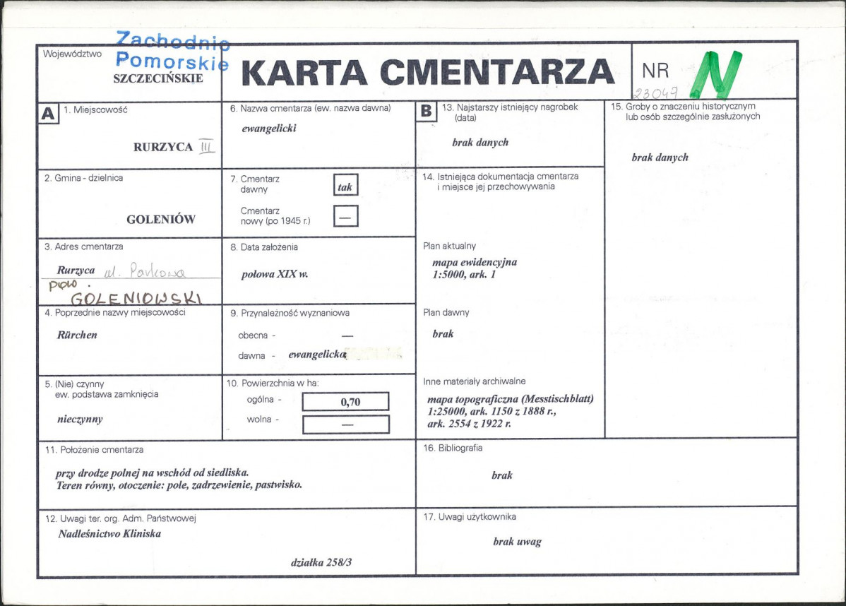 Karta cmentarza, skan nr 1