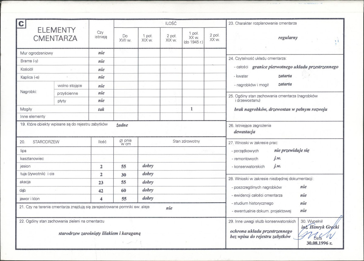Karta cmentarza, skan nr 2