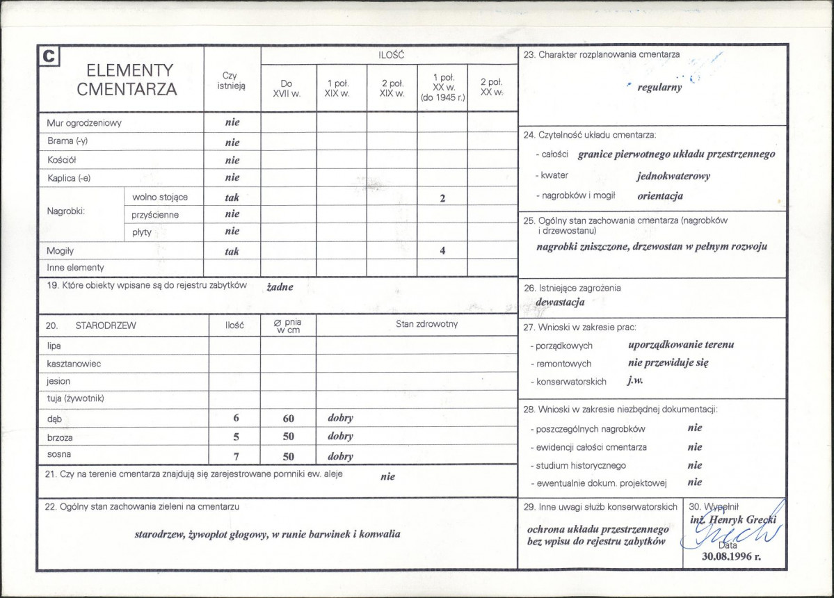 Karta cmentarza, skan nr 2