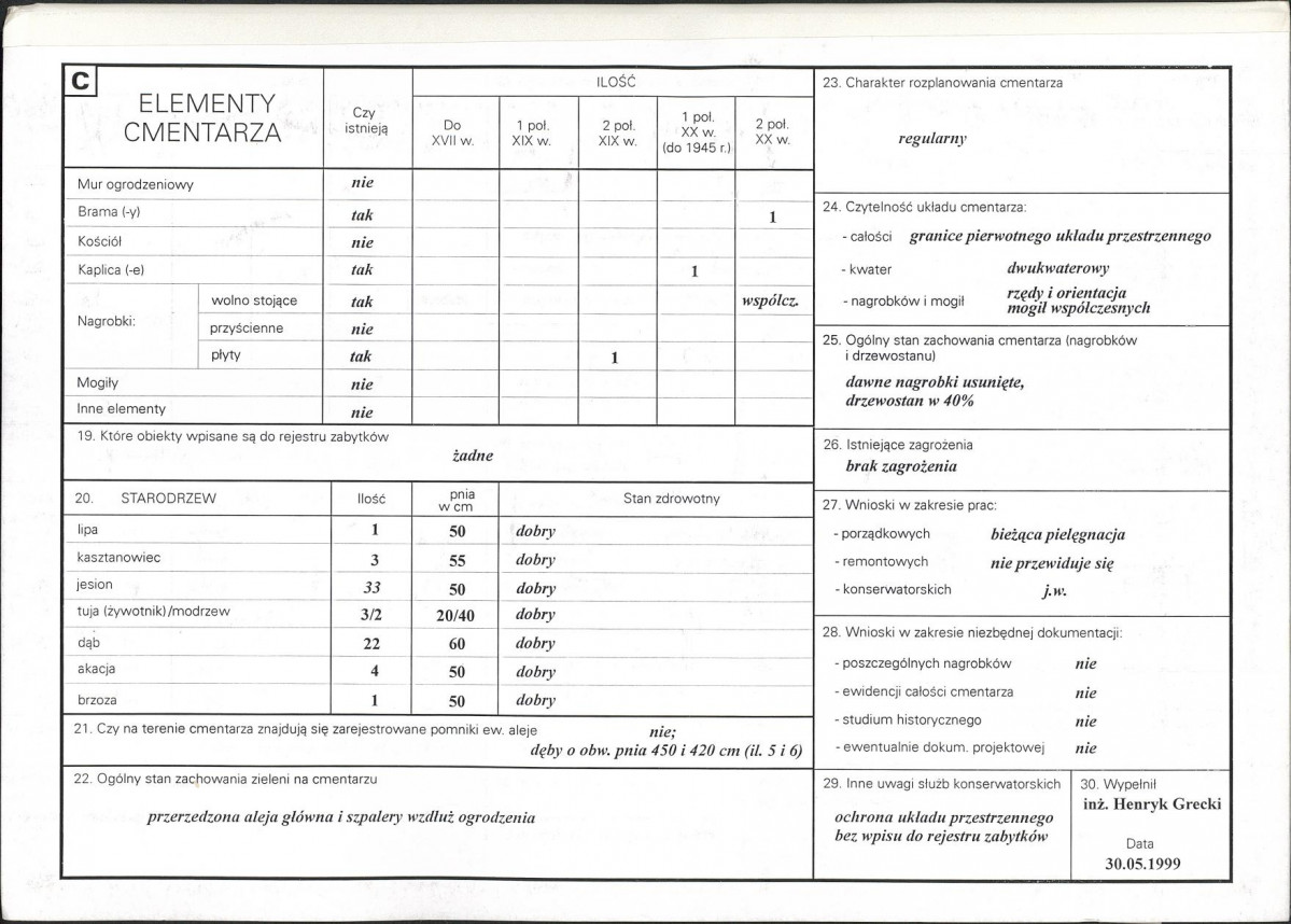 Karta cmentarza, skan nr 2